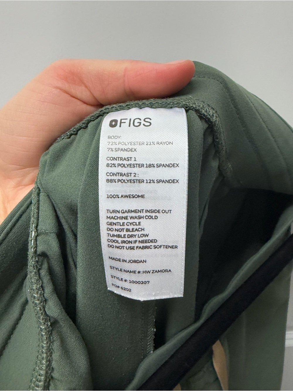 Figs Olive Green Women's High Waisted Zamora Jogger Scrub Pants - Picture 3 of 4
